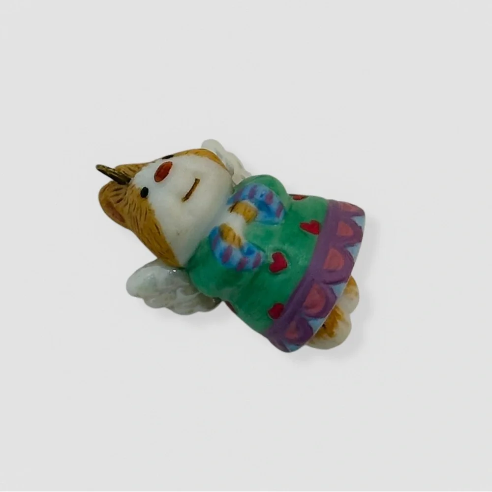 Hallmark Miniature Ornament Celestial Bunny Bell Porcelain Angel Rabbit 2000